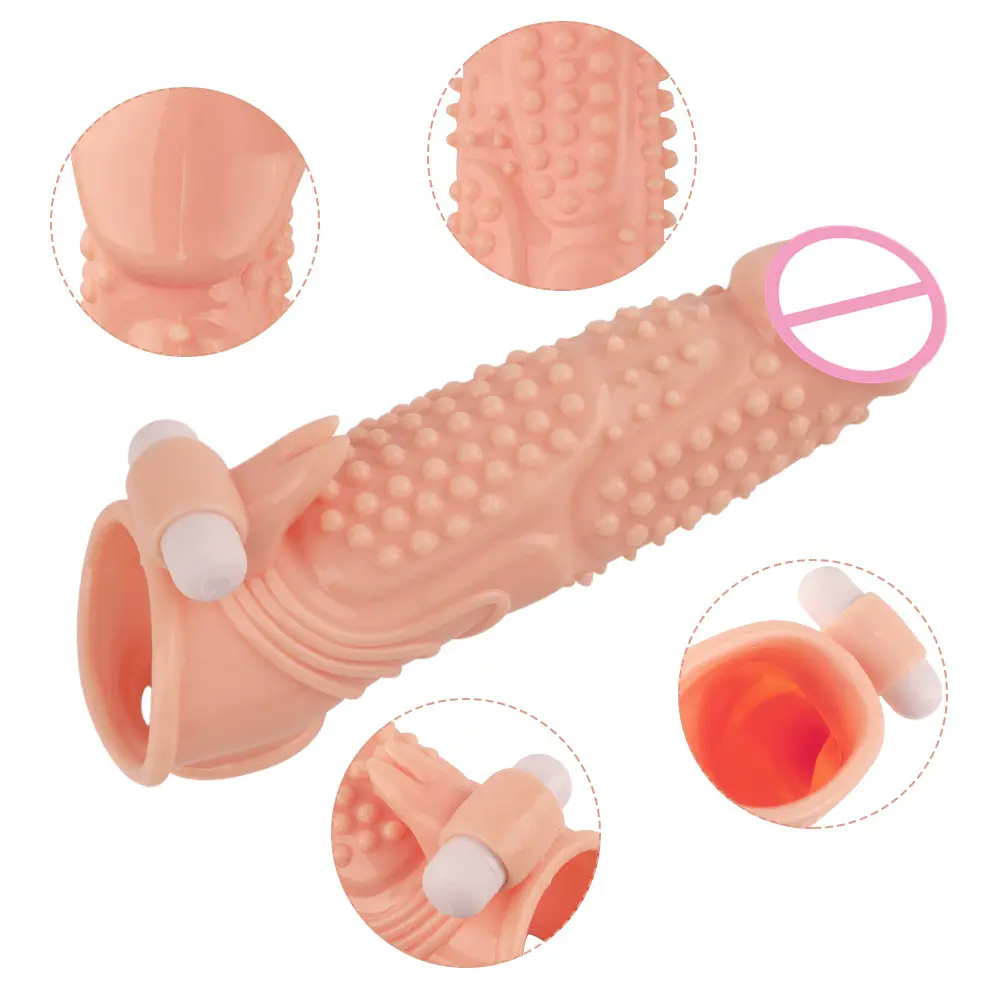 Vibrador reutilizável retardante de ejaculação, vibrador para ampliação do pênis, manga peniana, brinquedos sexuais para homens