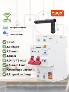 Sistema de hogar inteligente GXPR Tuya 4P 10A-63A Wifi MCB Disyuntor inteligente Cobre Mini RCCB Enchufe Disyuntor en miniatura - Product Image 5