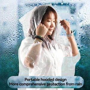 批发定制厚廉价防水应急聚乙烯一次性漂流雨衣