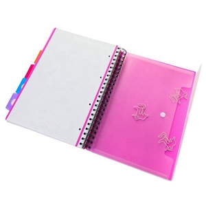 Cuaderno A4 de encuadernación en espiral, cubierta de PP con impresión personalizada, 200 hojas, cuaderno con bolsillo, barato, 5 colores - Product Image 6