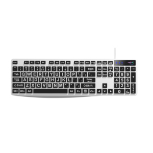 Teclado de ordenador de impresión grande con cable USB, Letra de impresión grande con teclas amarillas, Contraste alto, fácil de usar - Product Image 4