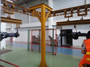 Komplett set Pulver beschichtung systeme/Überkopf förder kette für Pulver beschichtung linie mit Roboter lackierung