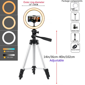 Live Light 10 Inches Desk Tripod Combo <strong>Led</strong> Selfie Stick Circle Lamp Table Makeup Beauty <strong>Ring</strong> Fill Light