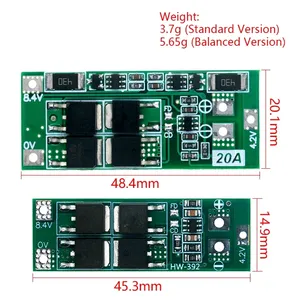 2S 20A 7.4V 8.4V 18650 lityum pil koruma levhası/BMS kurulu DIY PCB ve PCBA ürün kategorisi için standart denge - Product Image 6