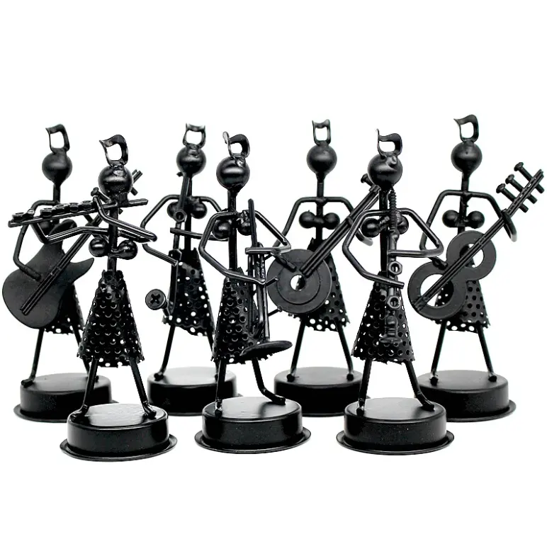 Saldatura dei metalli artigianato del metallo di figura strumento di musica souvenir ,Action figure Trombone Gril Fascia Regalo Set per la Decorazione Della Tavola