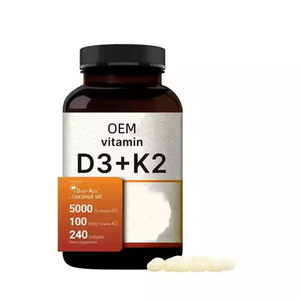 OEM Harga Terbaik <span class=keywords><strong>Vitamin</strong></span> D3 K2 MK7 Kekuatan Ganda dalam Kapsul Softgel dengan Minyak Kelapa Murni - Product Image 1