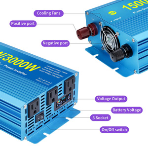 יצרן מאומת 3000w 12v 24v 110v 220v טהור גל סינוס ממשיך כוח 1500w dc AC מערכת אינוורטר סולארית