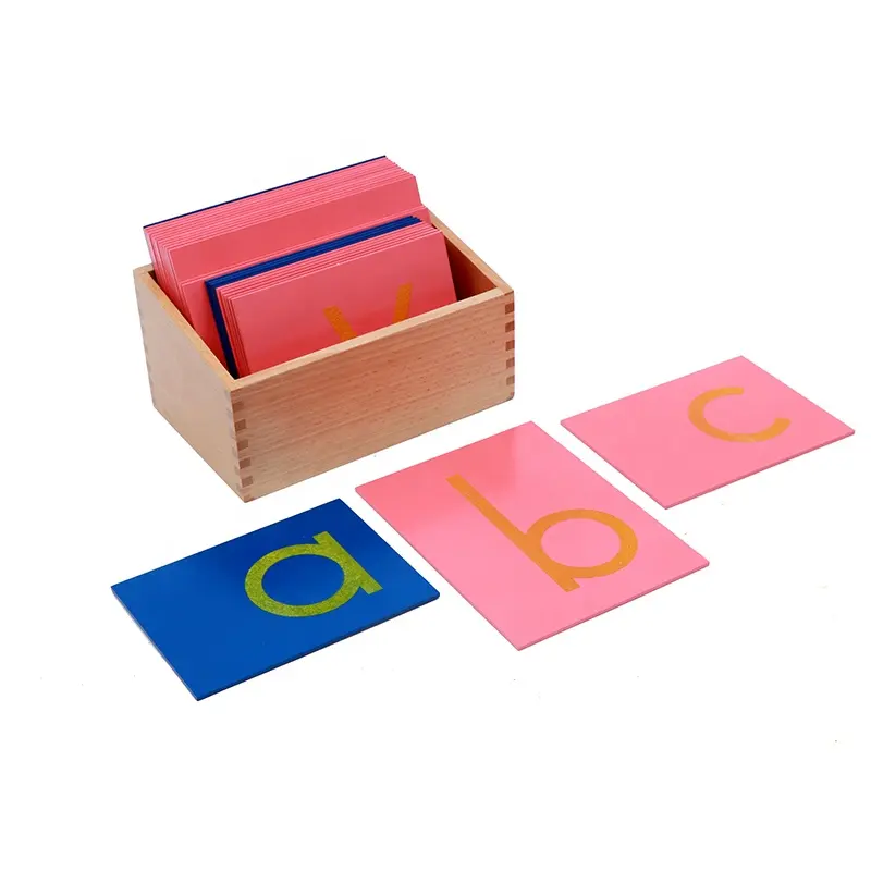 Montessori outils d'enseignement de la perception des langues préscolaire matériaux montessori jouets éducatifs étui inférieur lettres en papier de verre