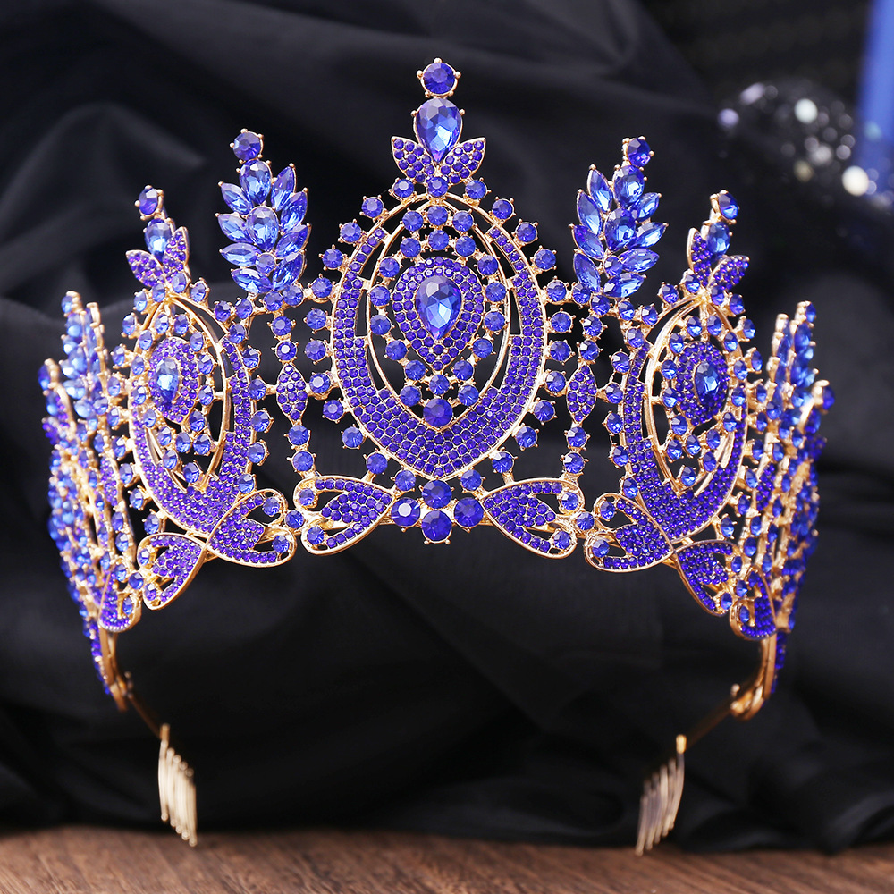 Pettine per capelli in oro Kc con zaffiri e diamanti