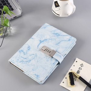Venta al por mayor diario cuaderno creativo PU cuero mármol patrón estudiante diario combinación bloqueo línea Horizontal Cuadernos de negocios - Product Image 4