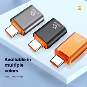 10A C型母到USB A公OTG适配器USB到c型转换器OTG适配器适用于Macbook三星电缆连接器适配器
