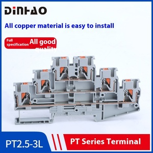 Terminal de tres capas cuadrado sin herramientas en línea, Cable rápido, Material de PC de resorte de doble capa para bloque de terminales de resorte - Product Image 5