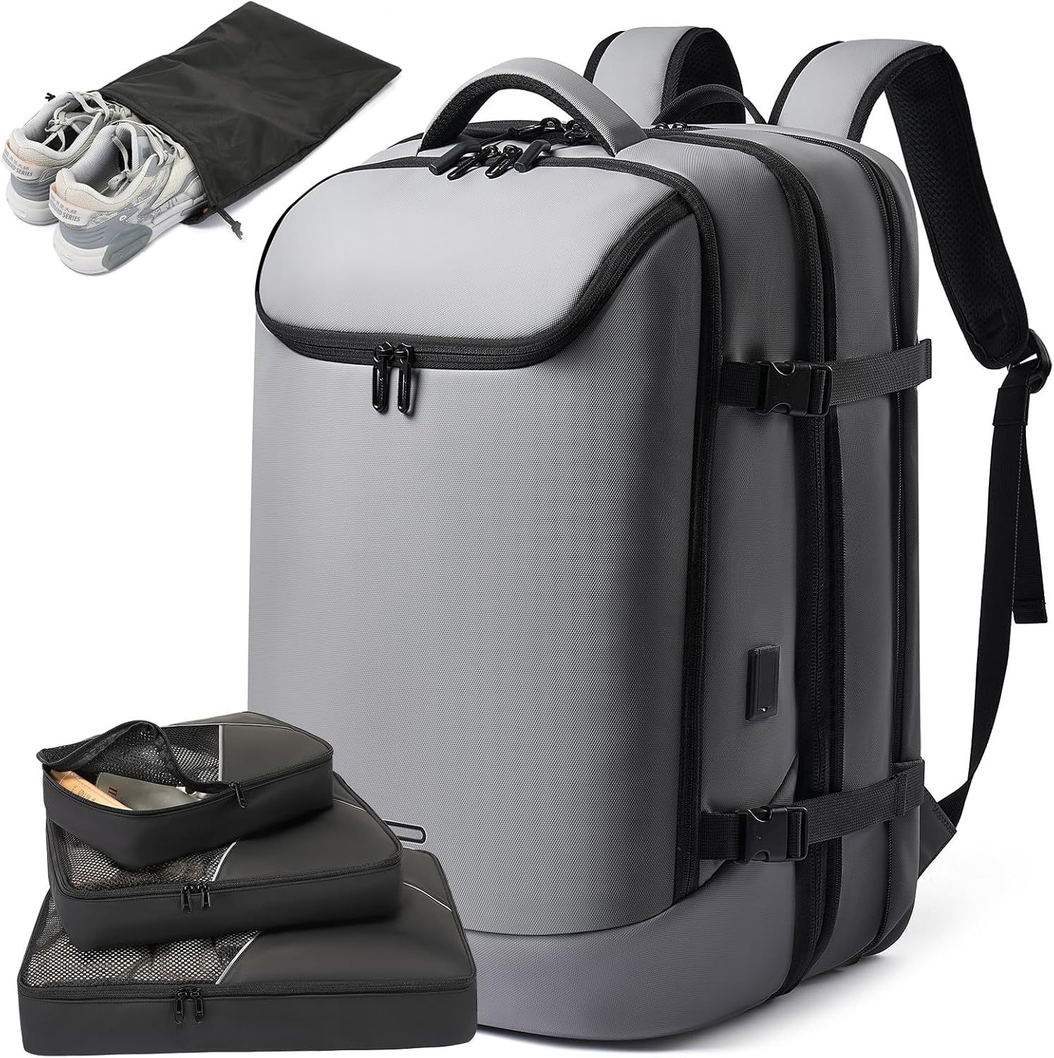Grey-50l-5-7days travel with 3 cubes