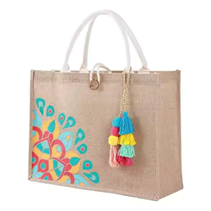 Bán buôn thân thiện với môi lớn tự nhiên vải làm vách ngăn đay Tote bãi biển túi tùy chỉnh in thiết kế đồng bằng với logo cho chương trình khuyến mãi - Product Image 3