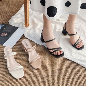 瑞姿流行女式方形露趾踝带块厚底凉鞋派对婚纱高跟鞋 - Product Image 2