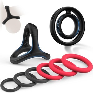 أحجام مختلفة مرنة سيليكون حلقة القضيب لعبة جنسية الذكور تأخير القذف حلقات الديك مجموعة للزوجين - Product Image 4