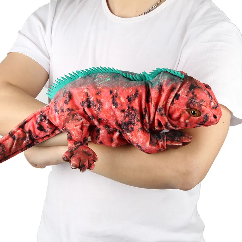 Mainan anak-anak kustom boneka tangan hewan kartun boneka Iguana laut realistis