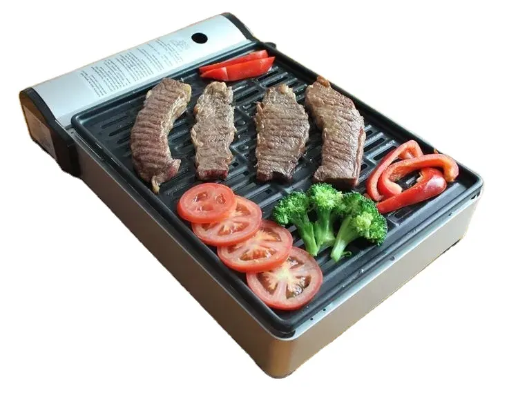 Mesa superior para acampar al aire libre, barbacoa de butano portátil a precio de fábrica, parrilla de Gas para puerta trasera de fiesta