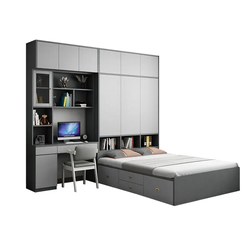 Современная мебель для спальни Функциональная Высокая коробка для хранения односпальные двуспальные деревянные кровати