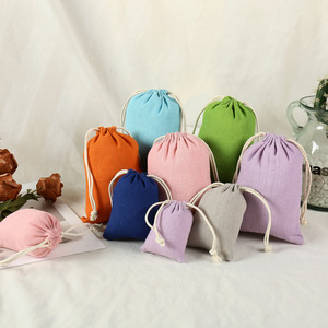 Factory Wholesale Solid Color Small Custom <strong>Canvas</strong> <strong>Drawstring</strong> Bag High Quality <strong>Drawstring</strong> <strong>Pouch</strong> for Jewelry Packing - Product Image 1