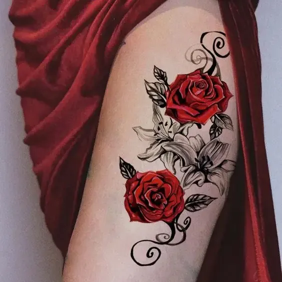 Personalize seus desenhos de tatuagem temporária sexy inspiradora de homem mulher miani, borboleta rosa, linguagem de flores, com atenção
