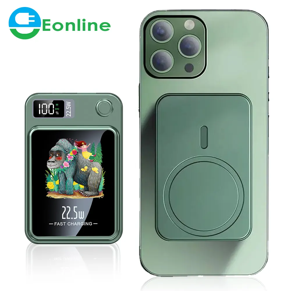 EONLINE 3DUV漫画パワーバンクパワーバンク外部バッテリーiPhone 14 15 Pro用高速磁気ワイヤレス充電器