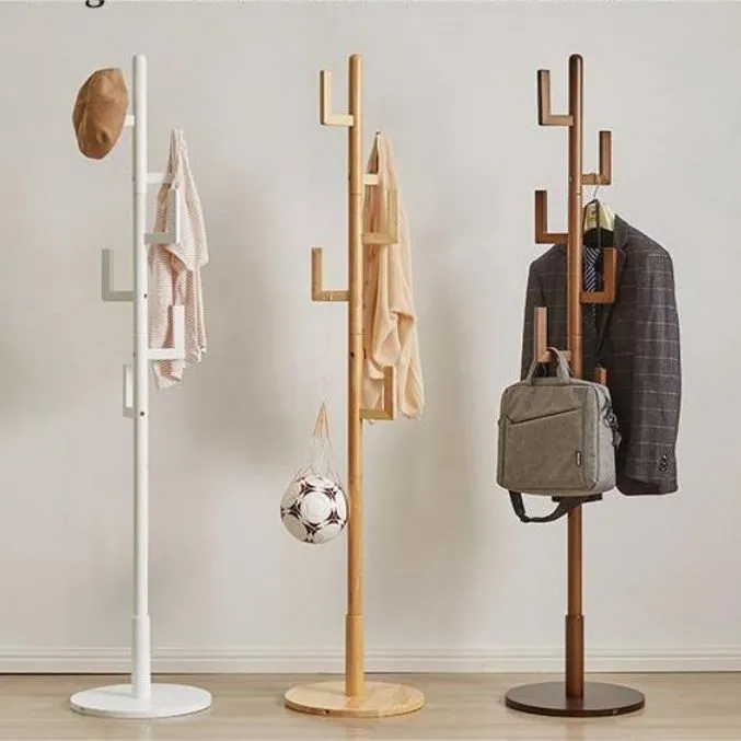 Solid Wooden Coat Rack Simplicity Clothes Rack Bold Hanger Commercial Furniture
