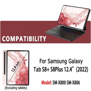 三星Galaxy Tab S8 + S8 Plus 12.4 X800 X806魔术键盘的原始设备制造商无线触控板键盘定制语言背光对开 - Product Image 3