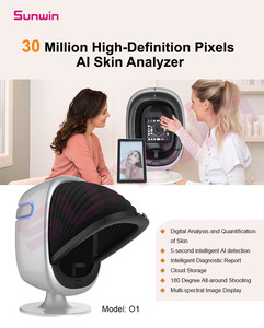 Analizador de piel facial 3D AI con pantalla de 15,6 pulgadas, máquina de escáner facial con espejo mágico para análisis de piel en varios idiomas para uso comercial