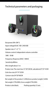 2023 новый деревянный RGB красочный bluetooth динамик новейший высококачественный полный диапазон беспроводной компьютерный ПК динамик RGB игровой динамик - Product Image 6