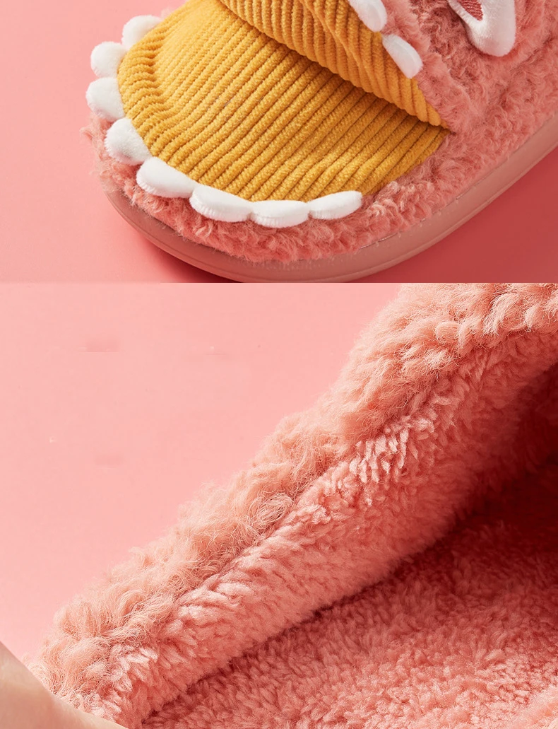 Children's Slippers Winter Warm Plush Slippers Bedroom Cotton House Shoes for Kids