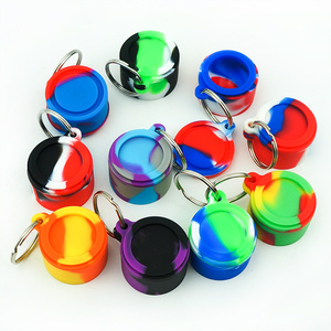 Wholesale <strong>Non</strong> <strong>Stick</strong> Key Chain 6ml Silicone Wax Oil <strong>Container</strong> Concentrate <strong>Container</strong> Rubber Jar Storage - Product Image 1