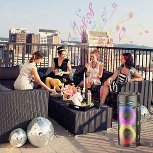 4 पोर्टेबल स्पीकर rgb का नेतृत्व किया लाइट ipx5 वाटरप्रूफ 50-100w बास होम थिएटर के लिए कंप्यूटर dj कराओके पार्टी वायरलेस माइक्रोफोन - Product Image 6