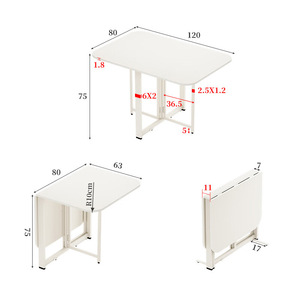 Mesa de comedor plegable sencilla, escritorio extraíble, escritorio de estudio, escritorio de ordenador - Product Image 2