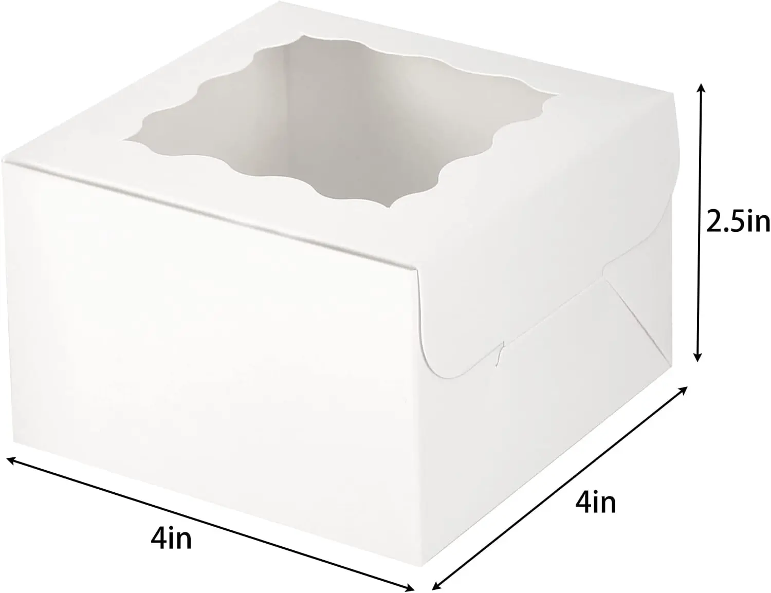 Caja de papel para envolver postres y galletas de calidad alimentaria al por mayor, caja de cartón desechable cuadrada con ventana