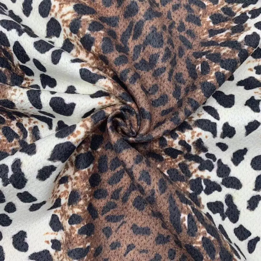 Estofado estampa de tecido falso, material de camurça falsa da china alta qualidade leopardo cheetah veludo