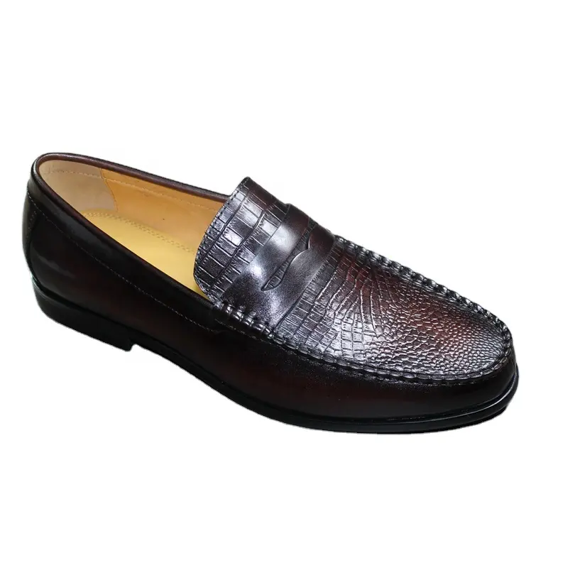 Chaussures habillées faites à la main pour hommes chaussures en cuir véritable chaussures en cuir pour hommes à bout rond