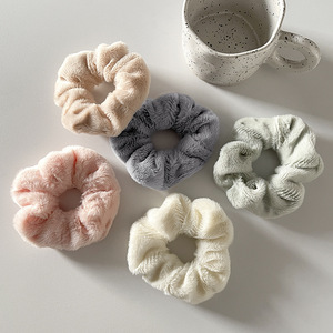 חורף חם רך scrunchie וינטג 'קטיפה אלסטית שיער גומי גדול לולאה שיער נשים אביזרים לשיער