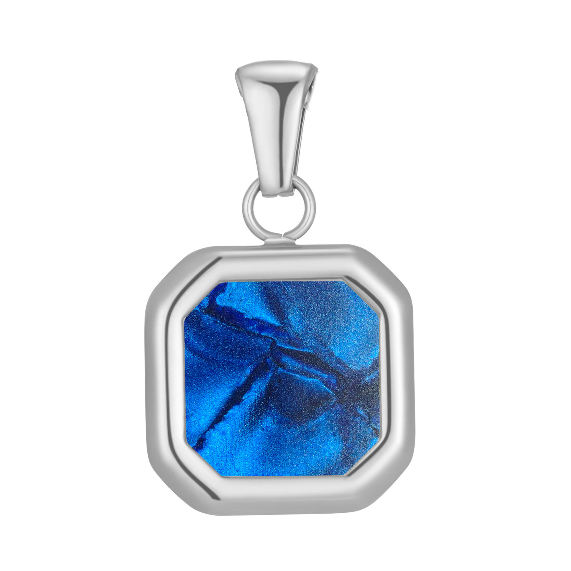 Pendentif bleu acier