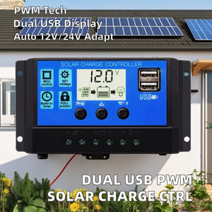 LIKOU Dual USB LCD Display Solar panel PWM Regler Batterie Controller mit Dual USB LCD Display - Product Image 4