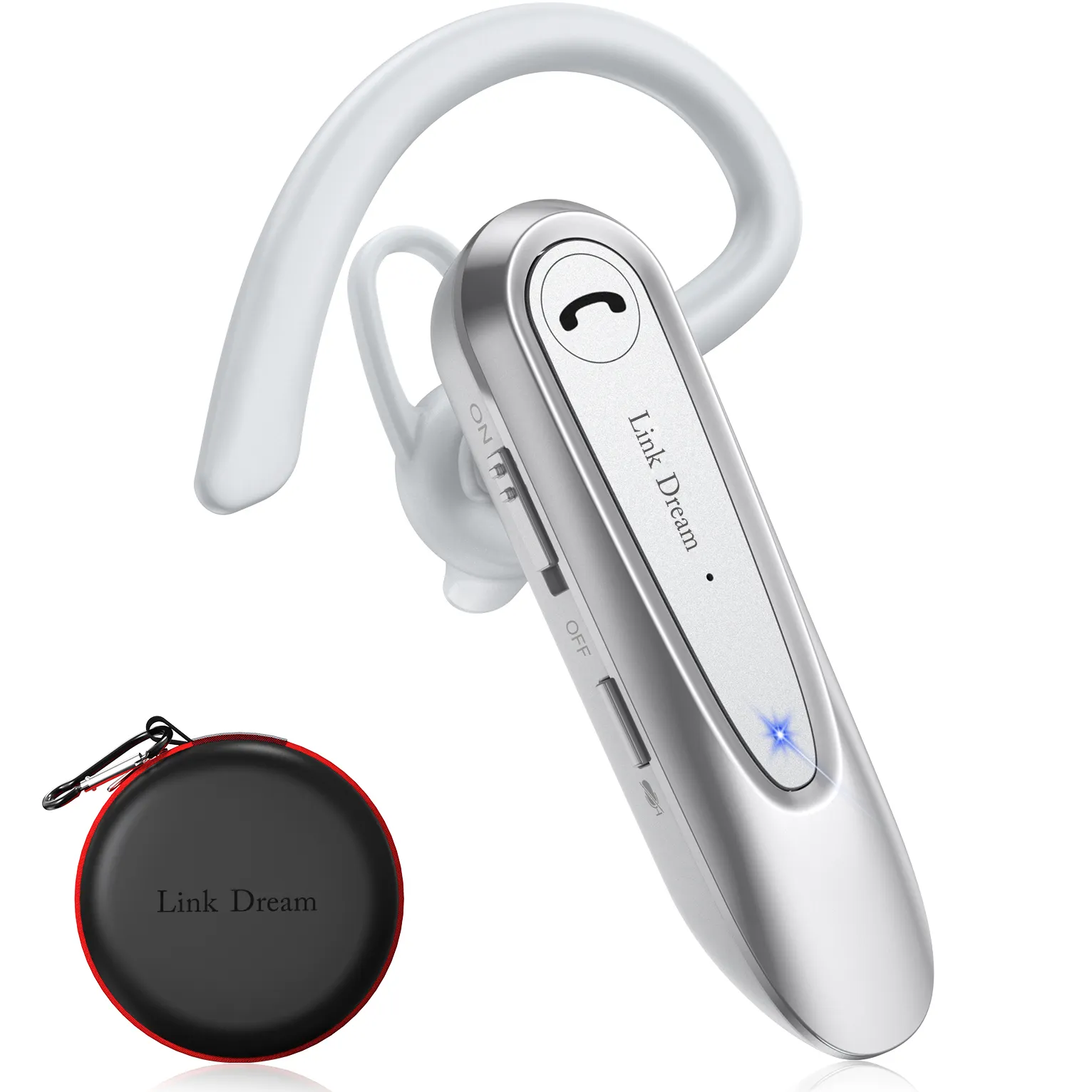 Link Droom Bt5.0 Cvc8.0 Ruisonderdrukking Single Ear Business Bluetooth Headset Draadloze Bluetooth Oortelefoon Voor Rijden