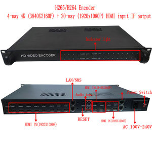 24-Kanal Broadcast HDMI zu Ip Trans coder TV HD zu Ip Rtmp Rtsp Http Ts Hls Udp H265 Video Encoder Encoder Hdmi 24 Canales
