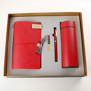 Bán buôn khuyến mãi biểu tượng tùy chỉnh A5 máy tính xách tay thiết kế mới USB Flash Drive da in Tạp Chí bút kinh doanh Con lăn bút thiết lập - Product Image 5