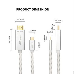Factory High Speed USB-C to <strong>HDMI</strong> Cable 4K 60Hz 30Hz 1m 2m 3m for HUAWEI SAMSUNG <strong>Android</strong> to HDTV USB Type C to <strong>HDMI</strong> Adapter - Product Image 3