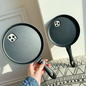 New Ins Style 3D Frying Pan Shape Mobile <strong>Cover</strong> for iPhone 16 15 14 1312 Pro Max Non-stick Pancake Pot Design Soft <strong>Cover</strong> - Product Image 2