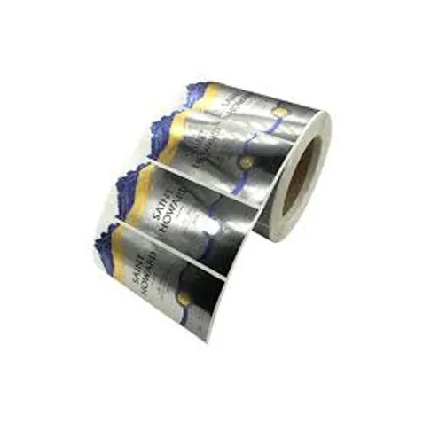 Lamination Gold Foiled Wet Glue Embossed Sticker Labels Custom Printing Textured Paper Foiled