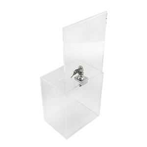 Acrylic lá phiếu từ thiện Tặng hộp Đồng Xu hộp với khóa và chìa khóa - Product Image 2