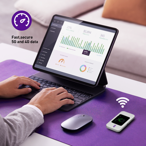SUNCOMM แบบพกพาพ็อกเก็ตมือถือ 5G MiFis X65 ฮอตสปอต Wi-Fi 5000mAh Dual-Band WiFi 6 ไร้สายเครือข่ายโมเด็ม 4G 5G เราเตอร์ MiFis
