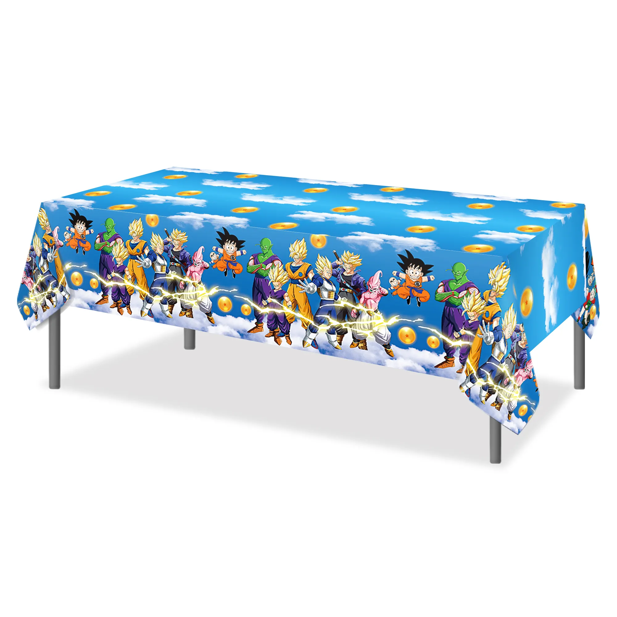 ZB207 Dragon Ball Party 130 x220cm tovaglia in PE copritavolo usa e getta per bambini compleanno forniture per feste Anime