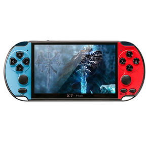 X7PLUS เครื่องเล่นเกม PSP หน้าจอขนาดใหญ่5.1นิ้ว X12ย้อนยุคมินิอาเขต Wi-Fi GBA/อาร์เคดรองรับเครื่องเล่นเกมมือถือสีแดงขาว